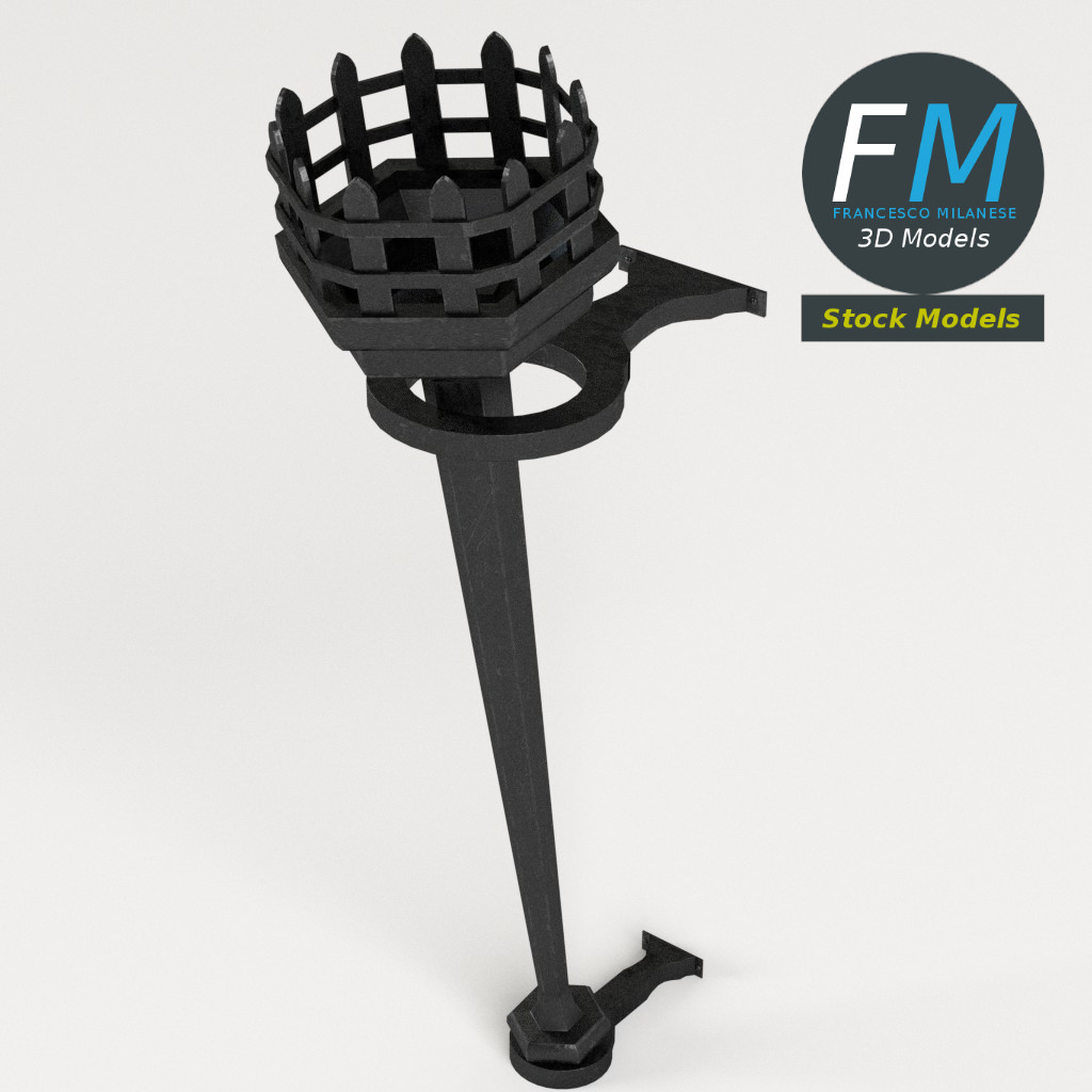 3D-Modell - Eiserne Dungeonfackel - 02