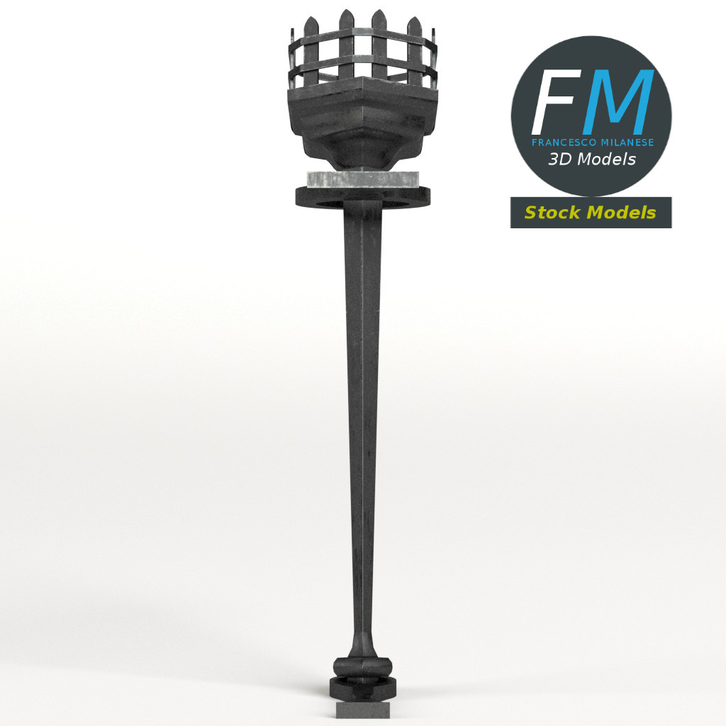 3D-Modell - Eiserne Dungeonfackel - 04