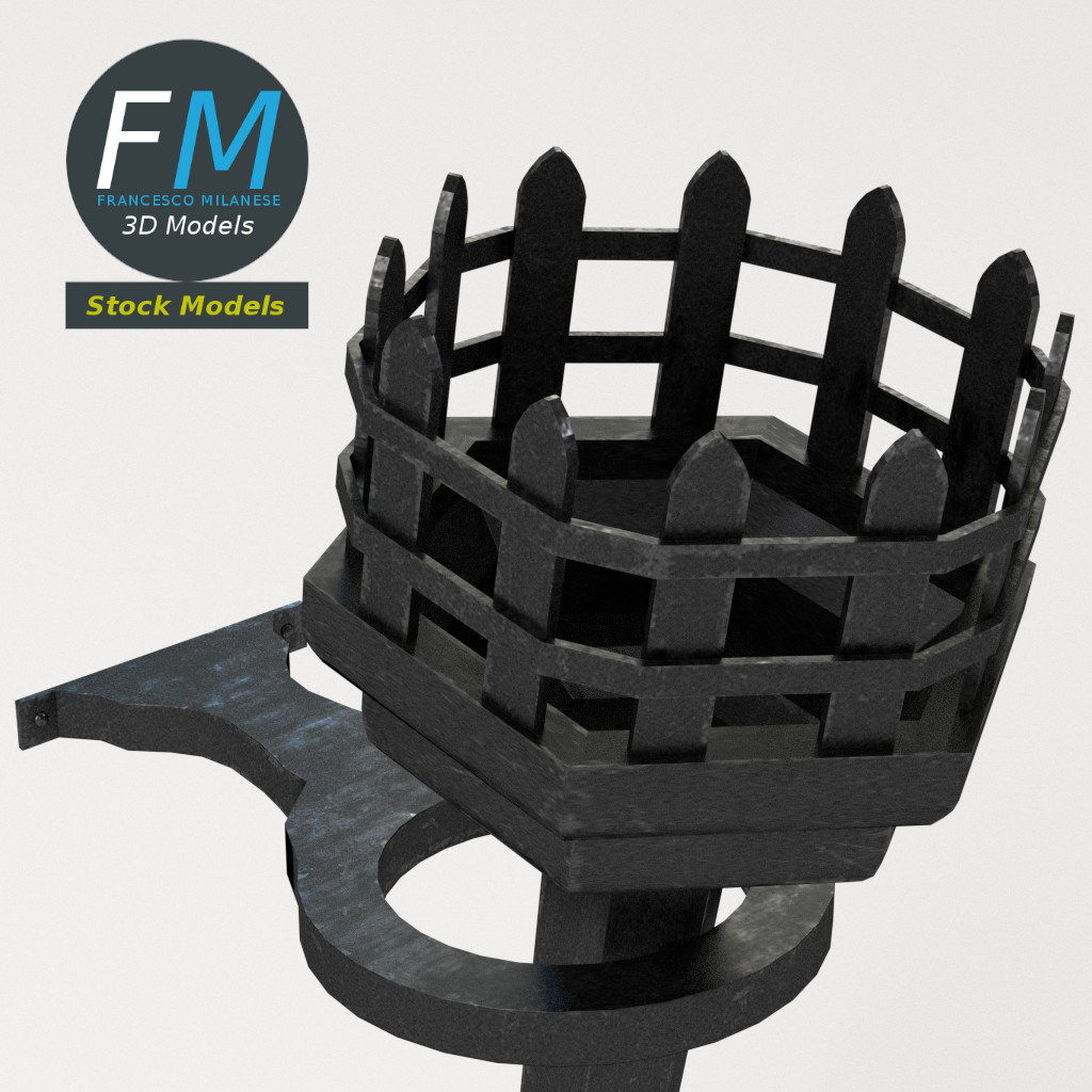 3D-Modell - Eiserne Dungeonfackel - 05
