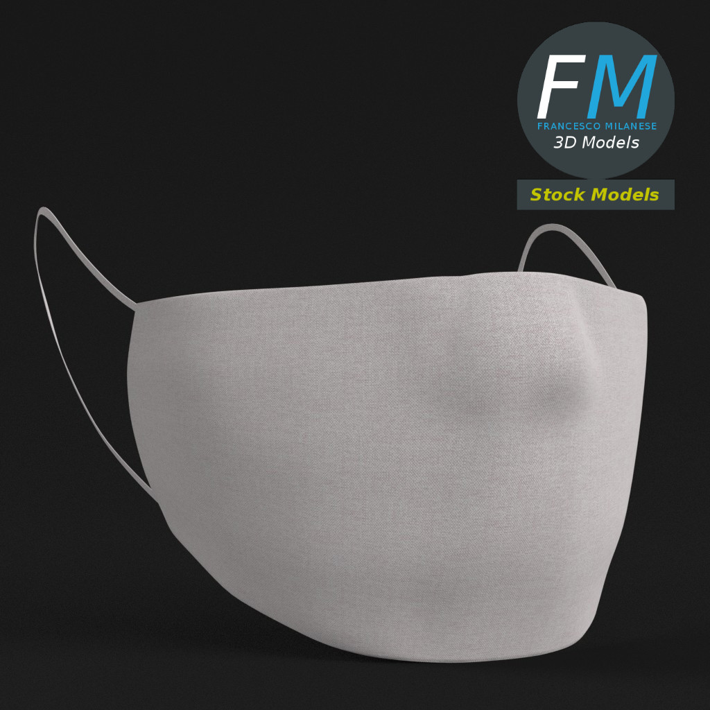 3D-Modell - Stoff-Staubmaske - 01