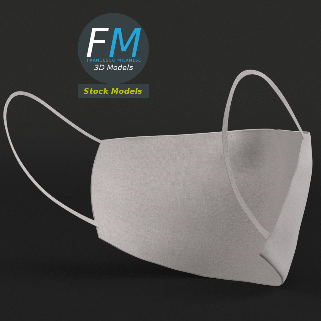 3D-Modell - Stoff-Staubmaske - 04