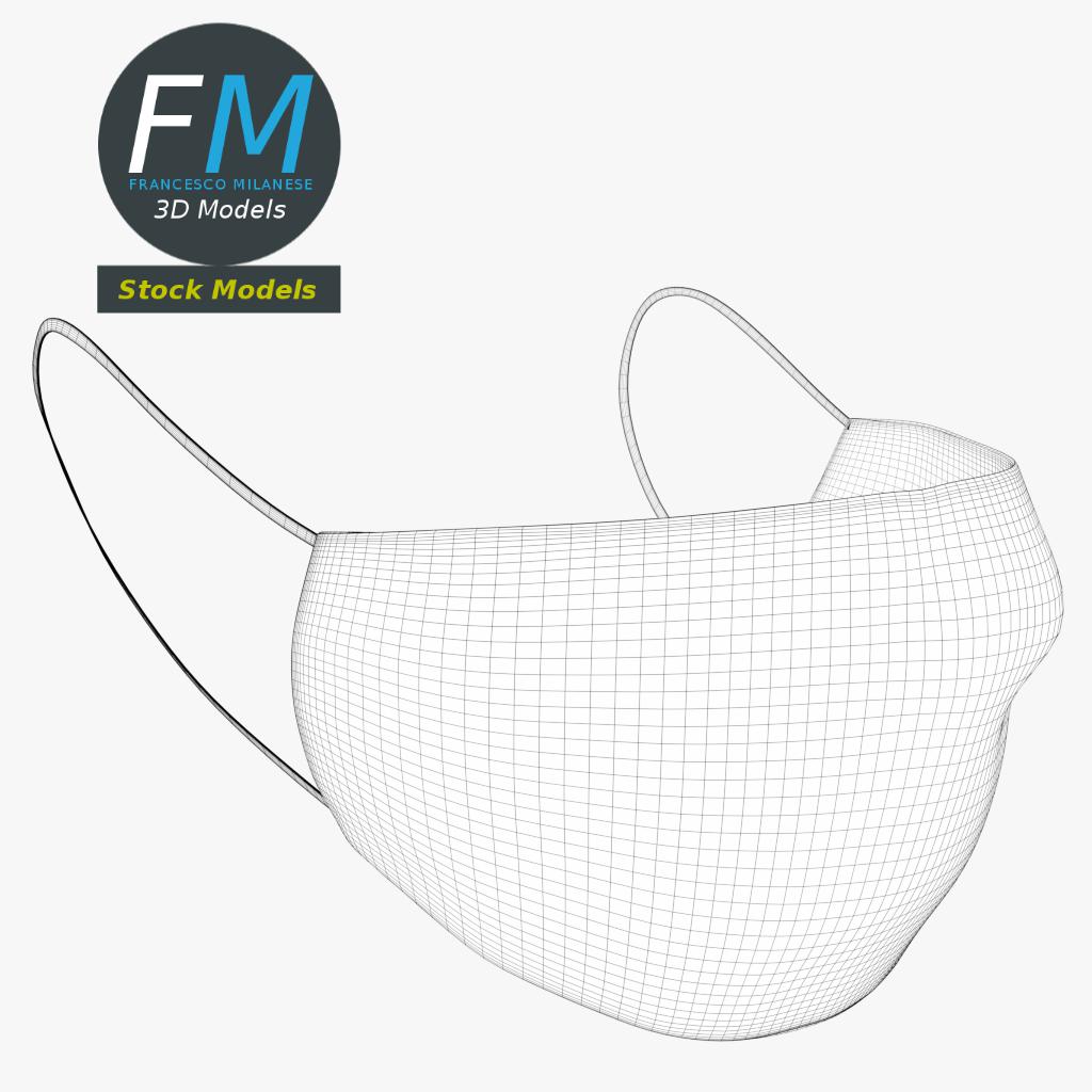 3D-Modell - Stoff-Staubmaske - 07