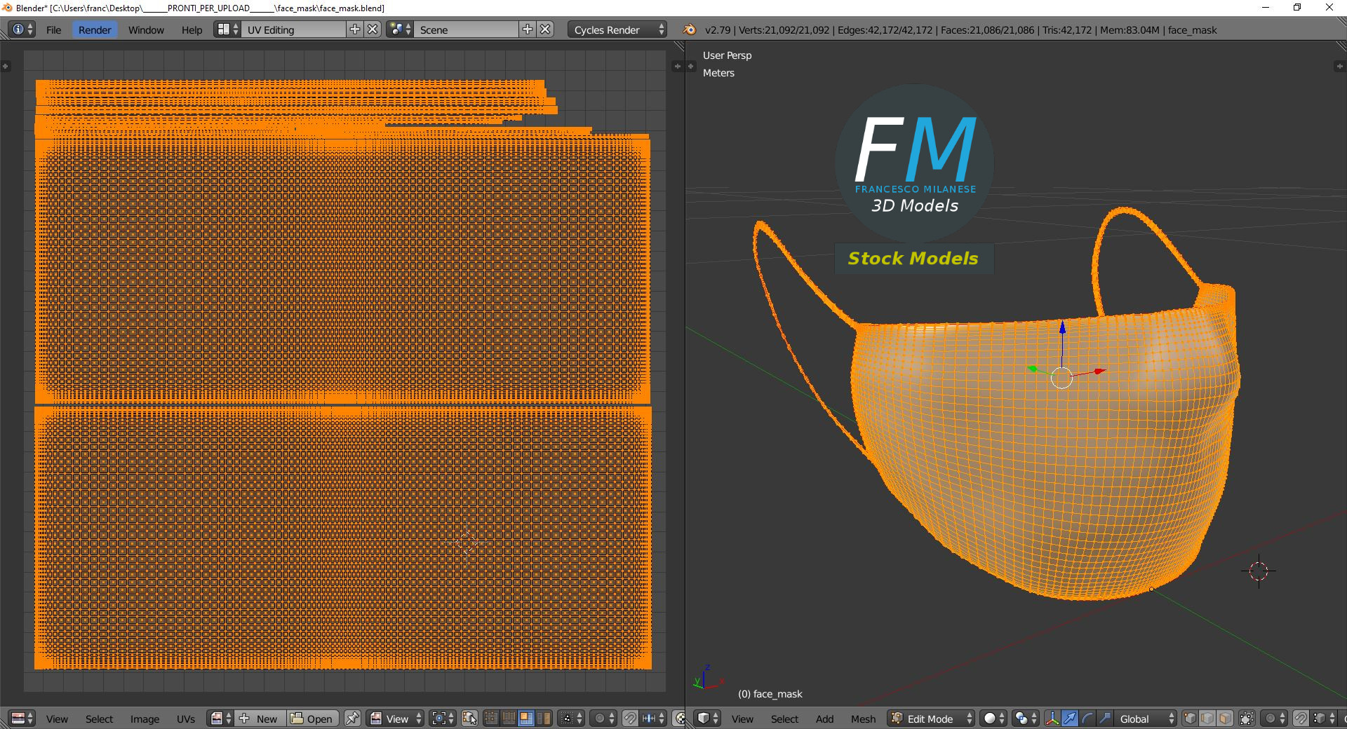 3D-Modell - Stoff-Staubmaske - 10