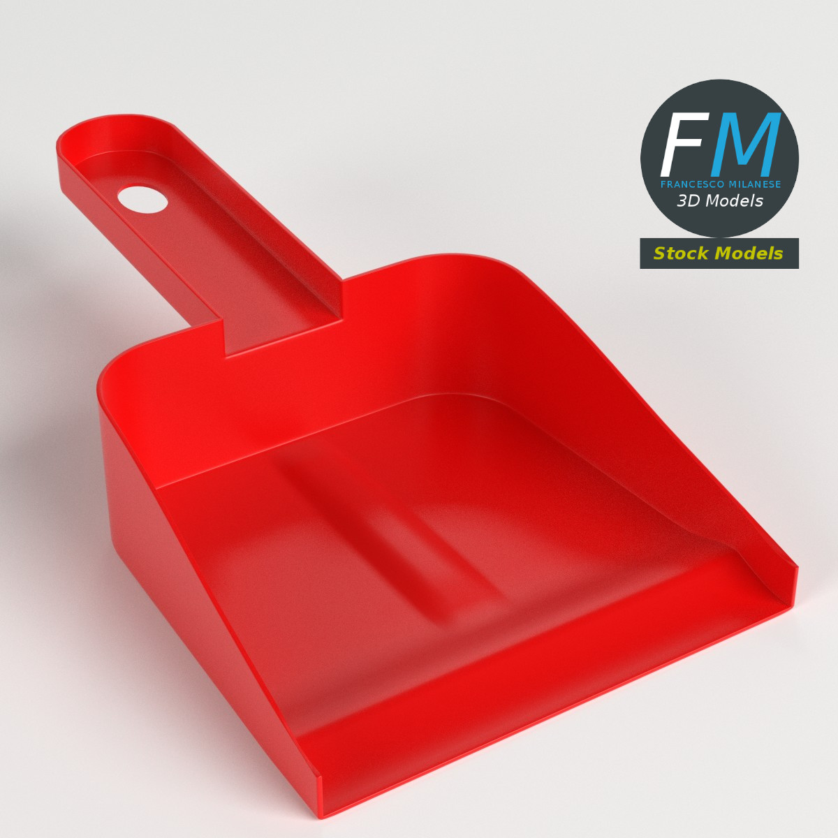3D-Modell - Rote Kehrschaufel - 01