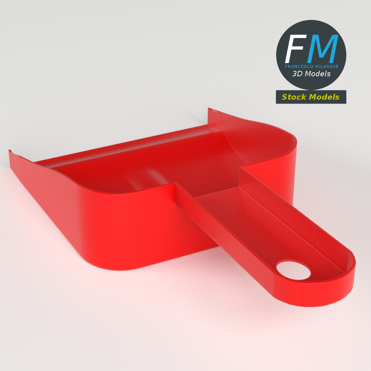 3D-Modell - Rote Kehrschaufel - 02