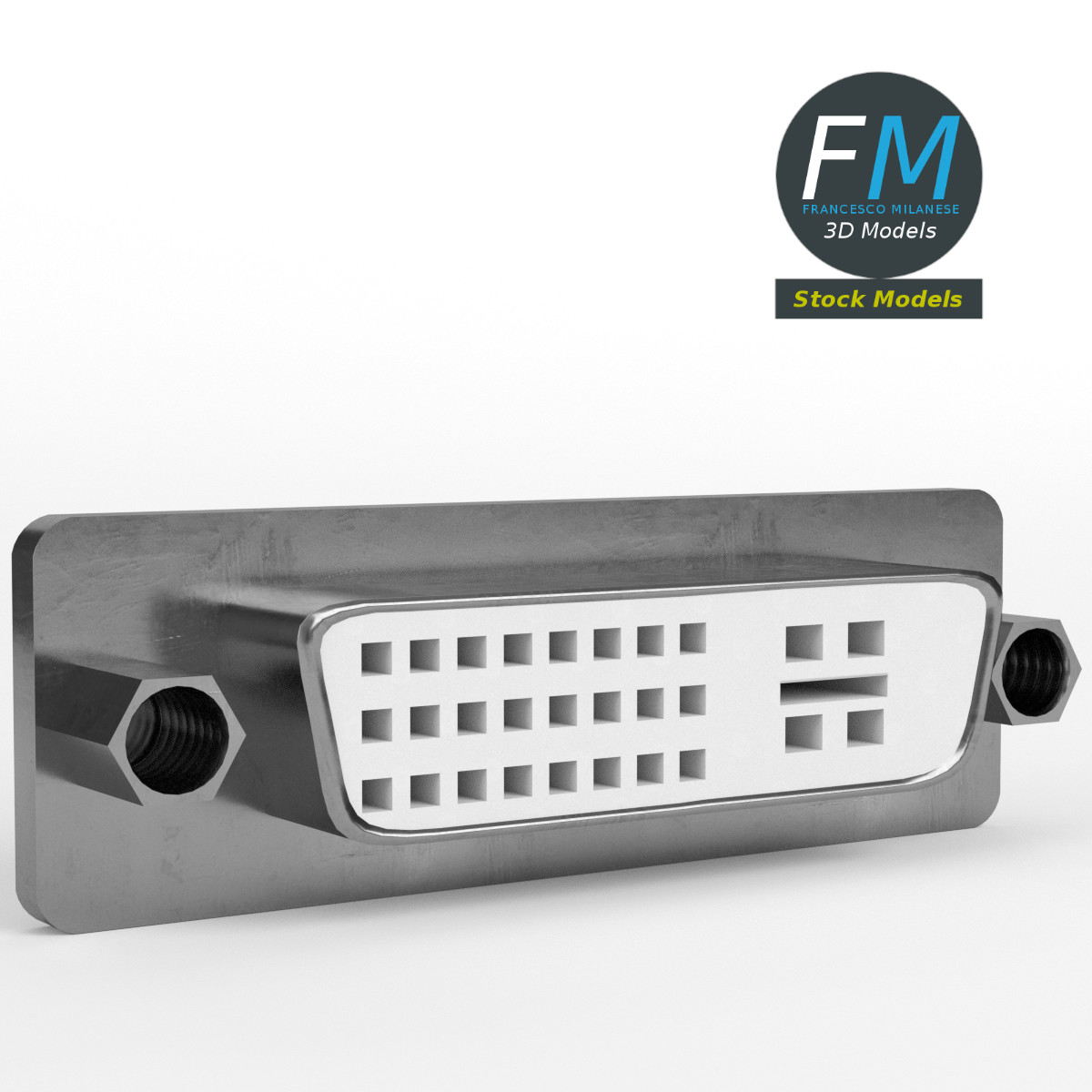 3D-Modell - DVI-I-Einbaubuchse - 01