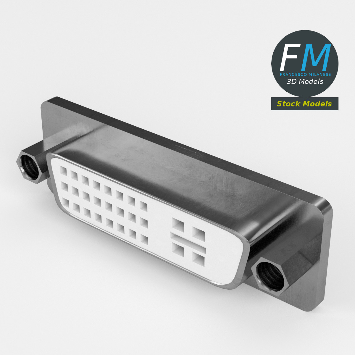 3D-Modell - DVI-I-Einbaubuchse - 02