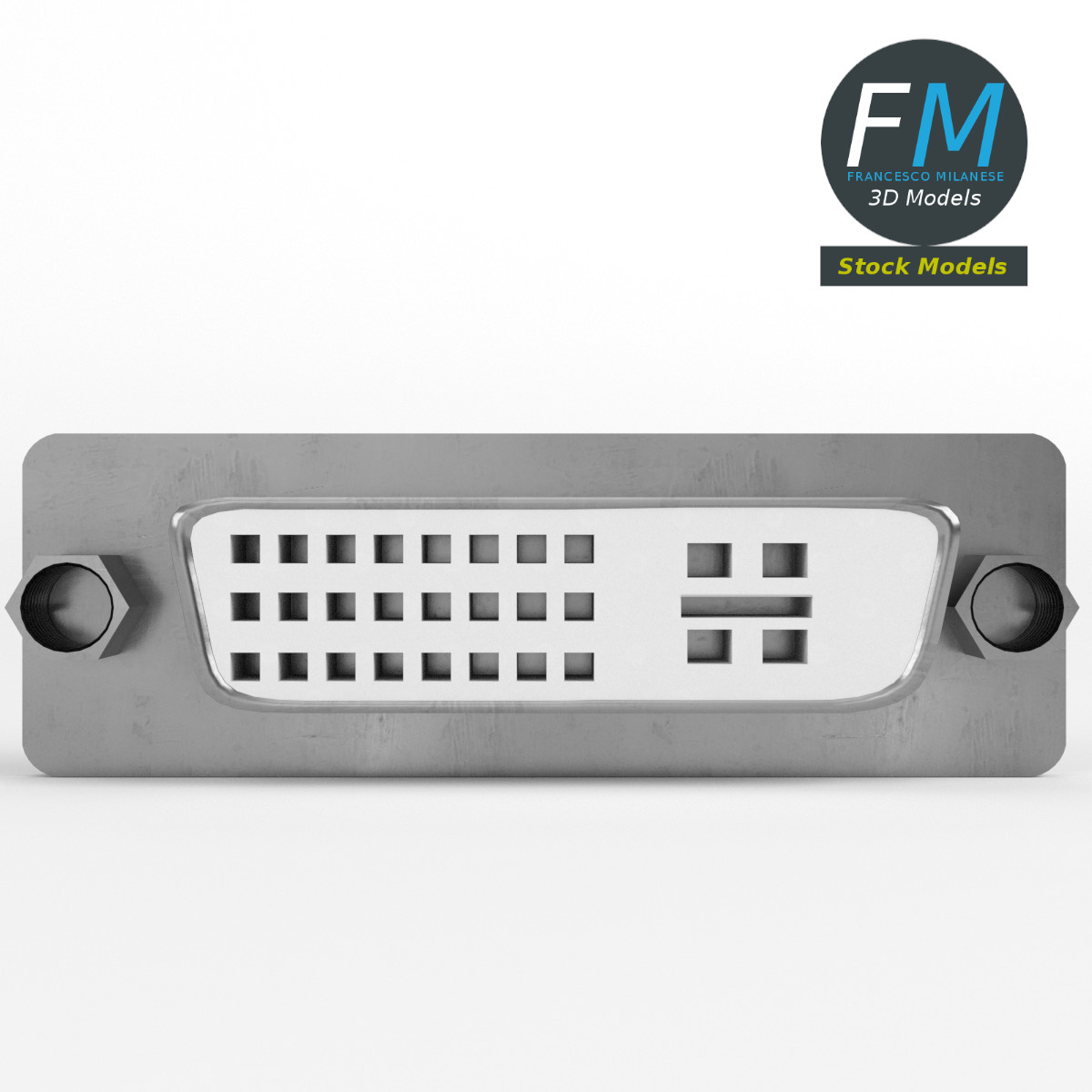 3D-Modell - DVI-I-Einbaubuchse - 03