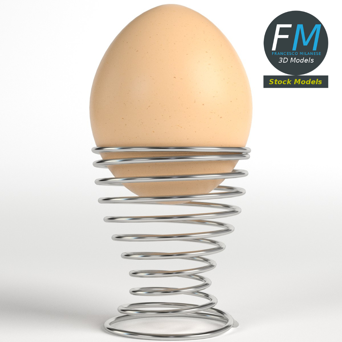 3D-Modell - Ei mit Spiralförmigem Eierbecher - 01
