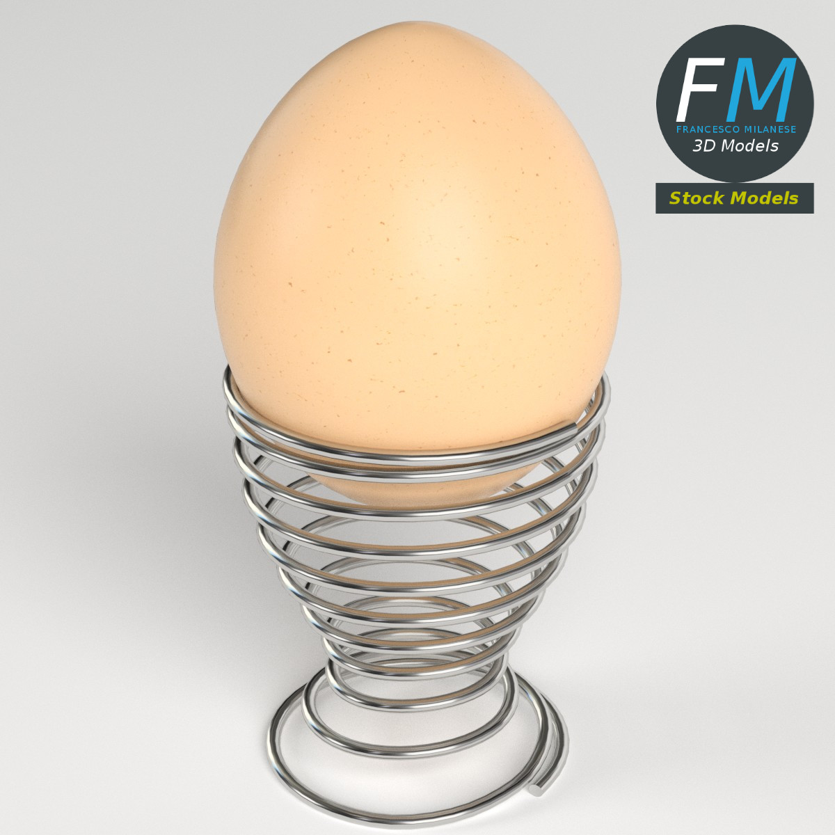 3D-Modell - Ei mit Spiralförmigem Eierbecher - 02