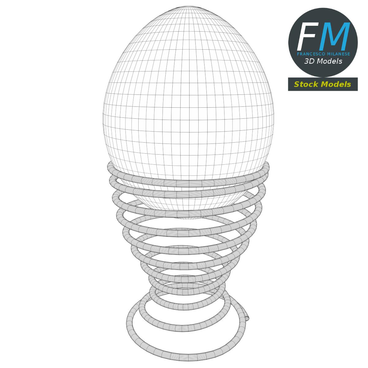 3D-Modell - Ei mit Spiralförmigem Eierbecher - 07