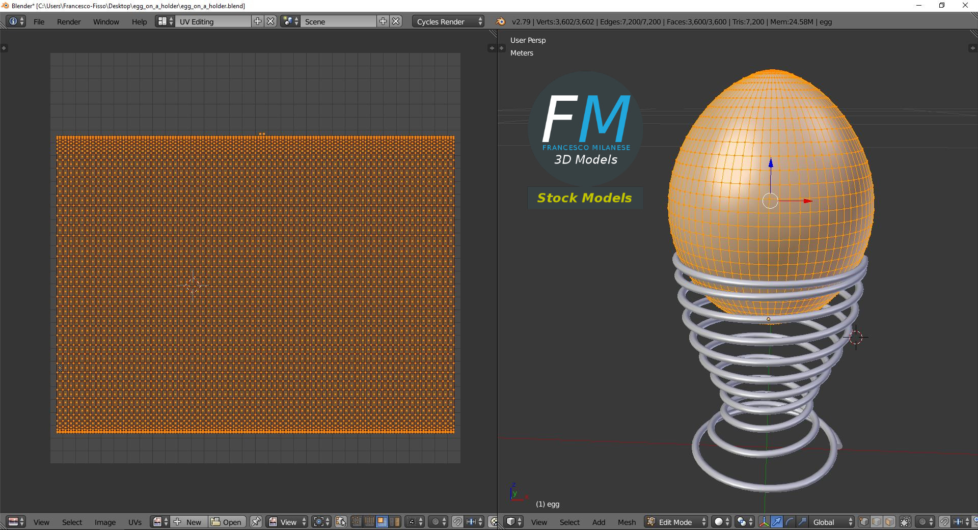 3D-Modell - Ei mit Spiralförmigem Eierbecher - 10