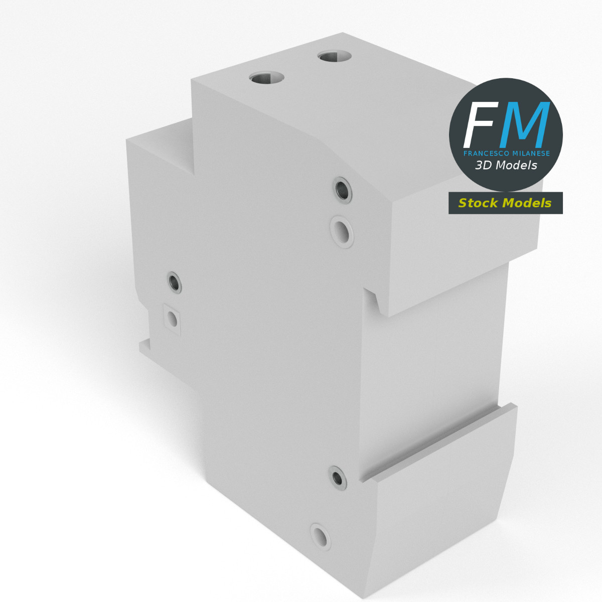3D-Modell - Zweipoliger Leitungsschutzschalter - 02