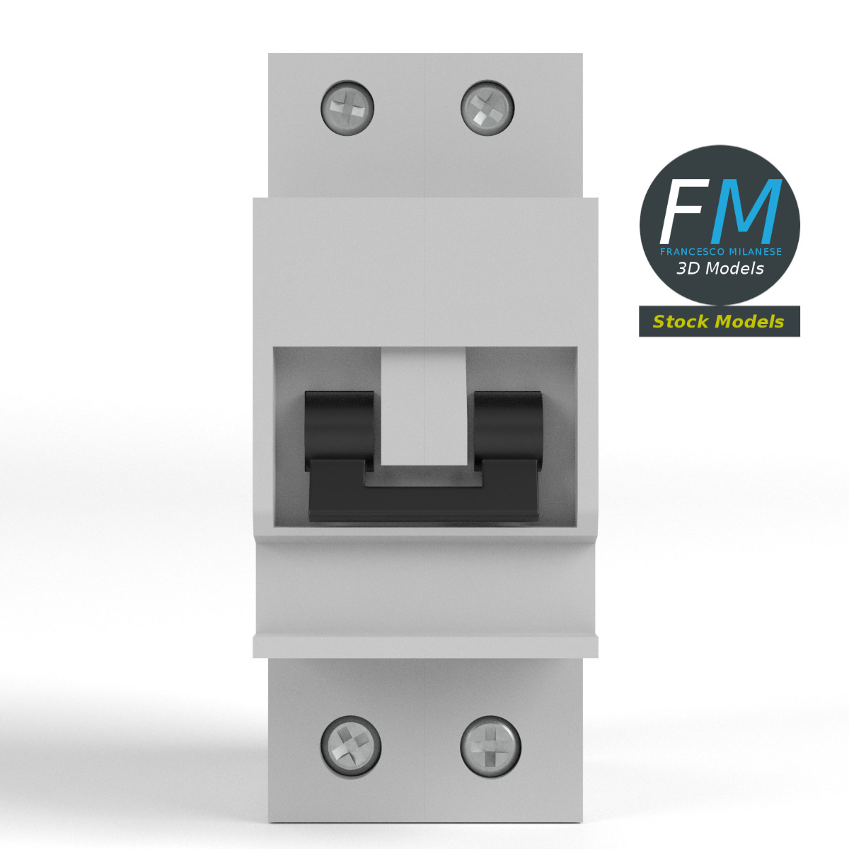 3D-Modell - Zweipoliger Leitungsschutzschalter - 03