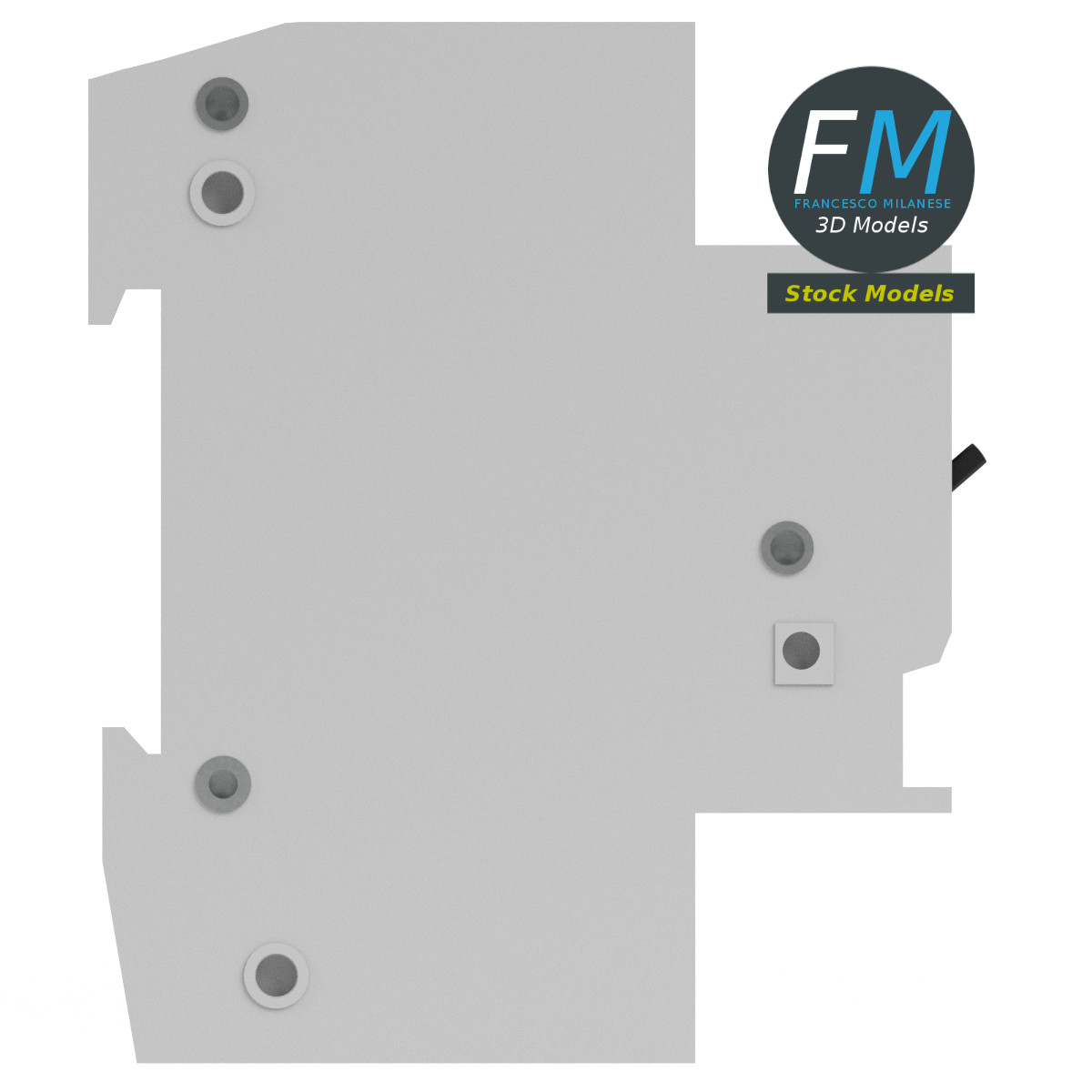 3D-Modell - Zweipoliger Leitungsschutzschalter - 04