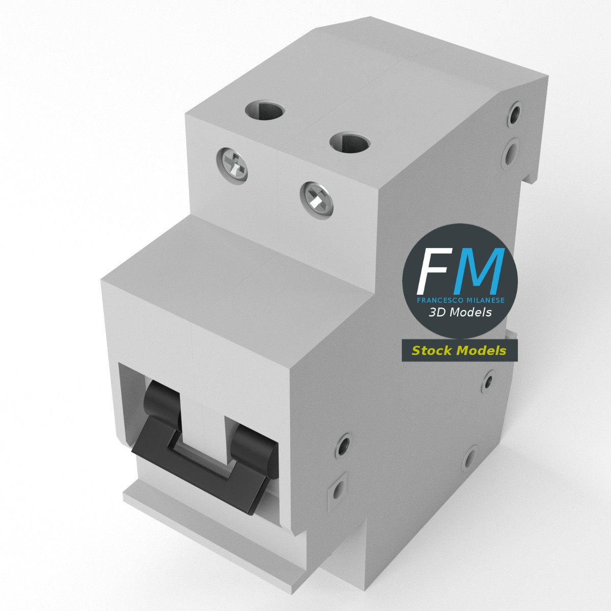 3D-Modell - Zweipoliger Leitungsschutzschalter - 05