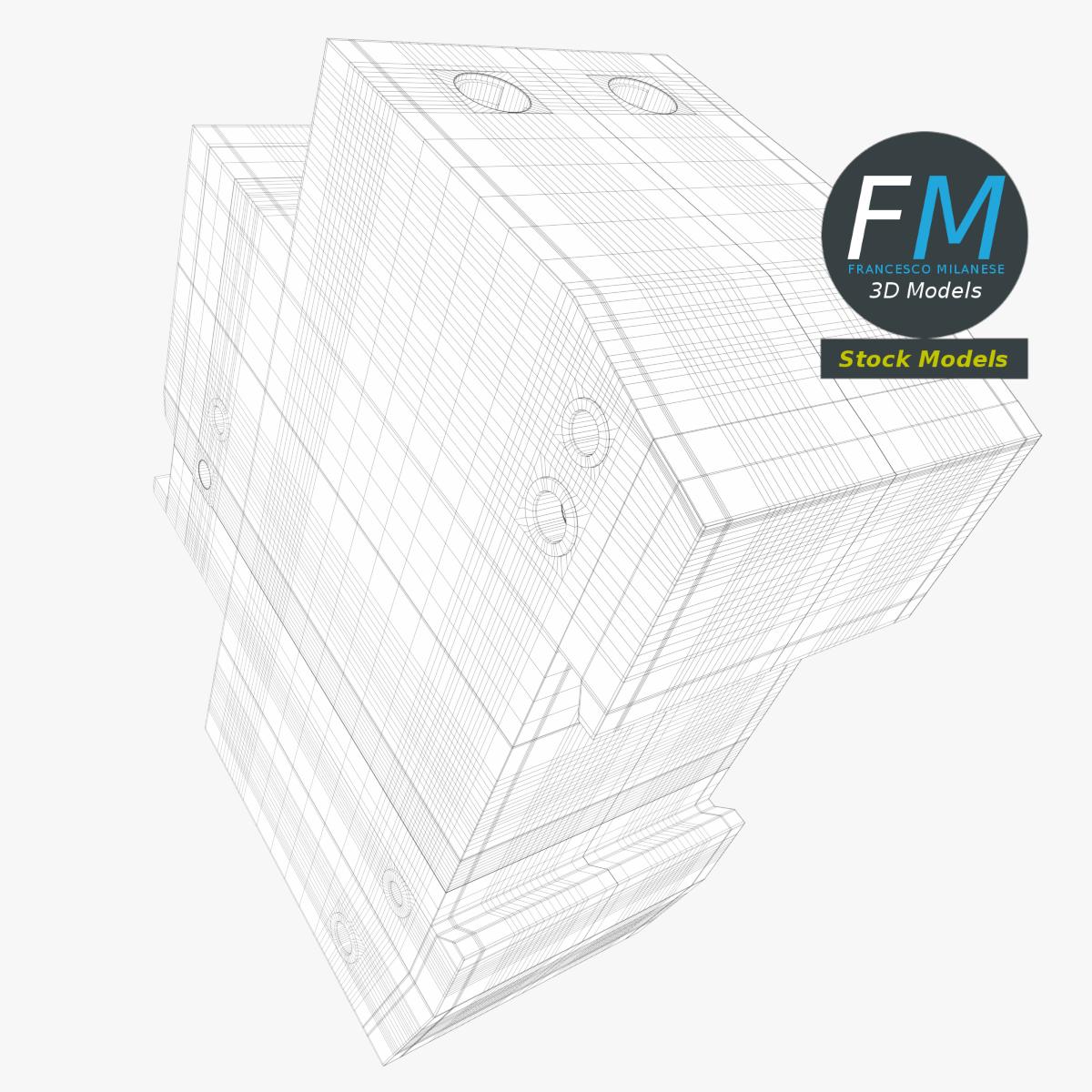 3D-Modell - Zweipoliger Leitungsschutzschalter - 08