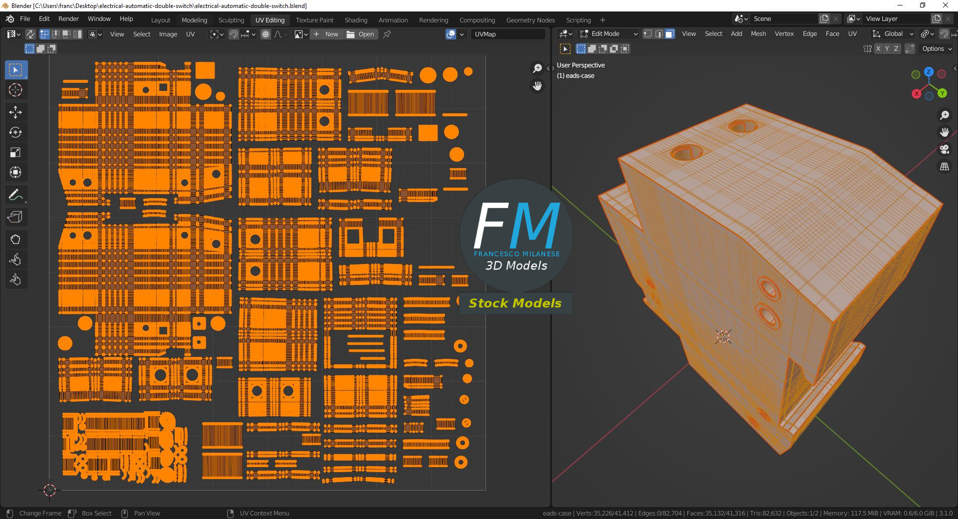 3D-Modell - Zweipoliger Leitungsschutzschalter - 10