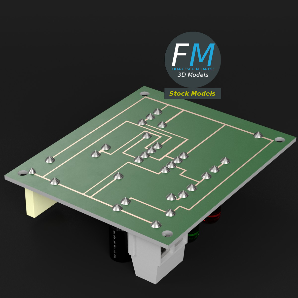 3D-Modell - Elektronische Leiterplatte - 02