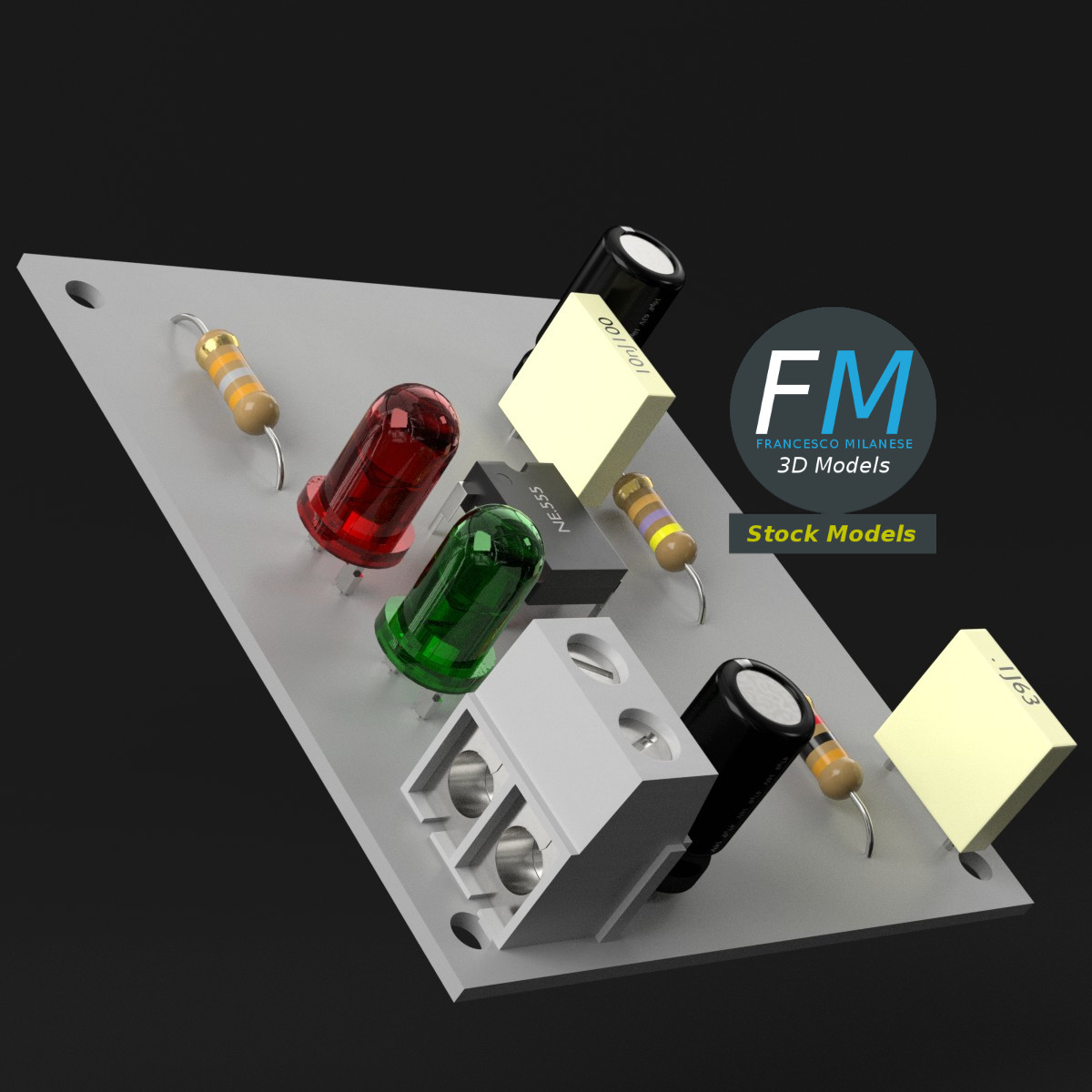3D-Modell - Elektronische Leiterplatte - 05