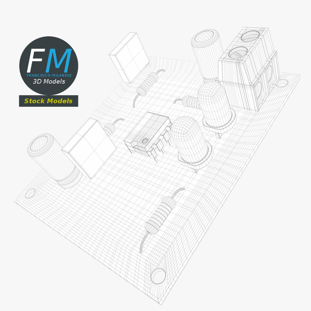 3D-Modell - Elektronische Leiterplatte - 07