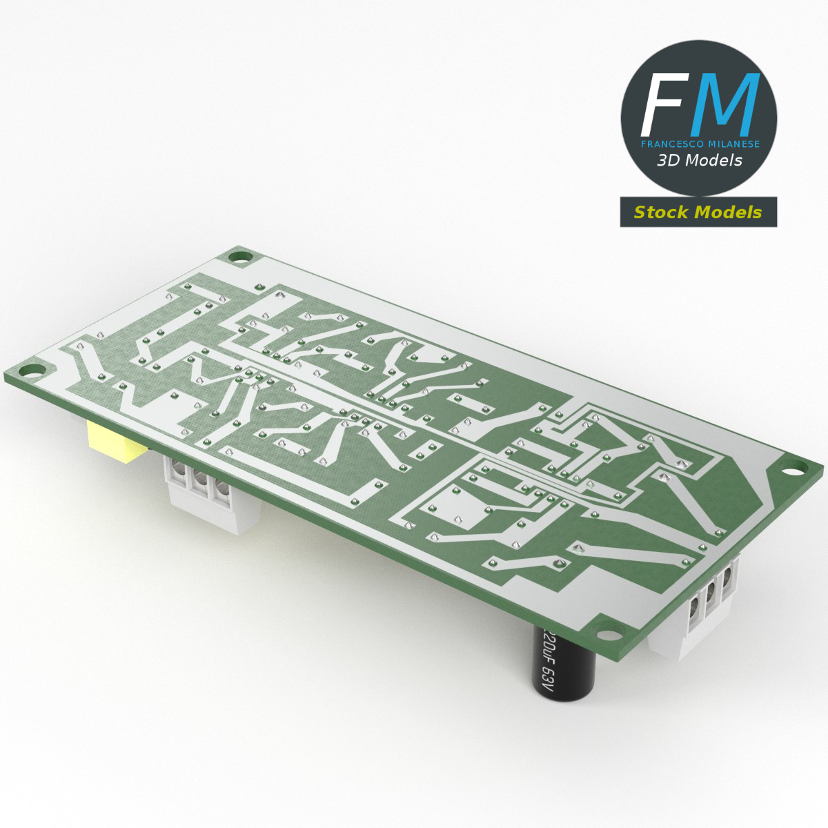 3D-Modell - Elektronische Leiterplatte - 02