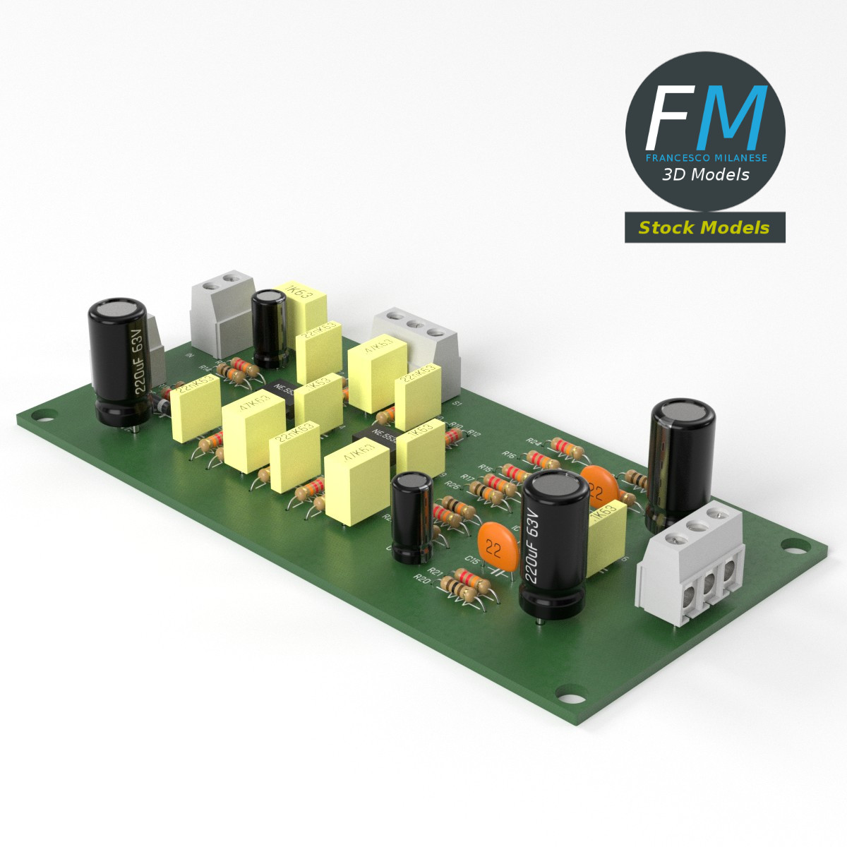 3D-Modell - Elektronische Leiterplatte - 05