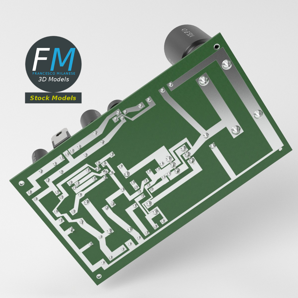 3D-Modell - Leiterplatte für Elektronisches Netzteil - 05