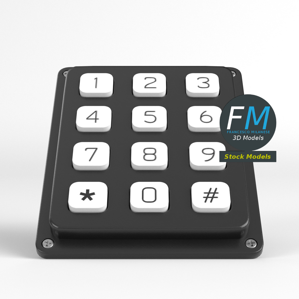 3D-Modell - Elektronisches Zifferntastenfeld - 03