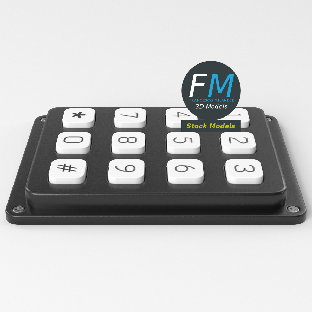3D-Modell - Elektronisches Zifferntastenfeld - 05