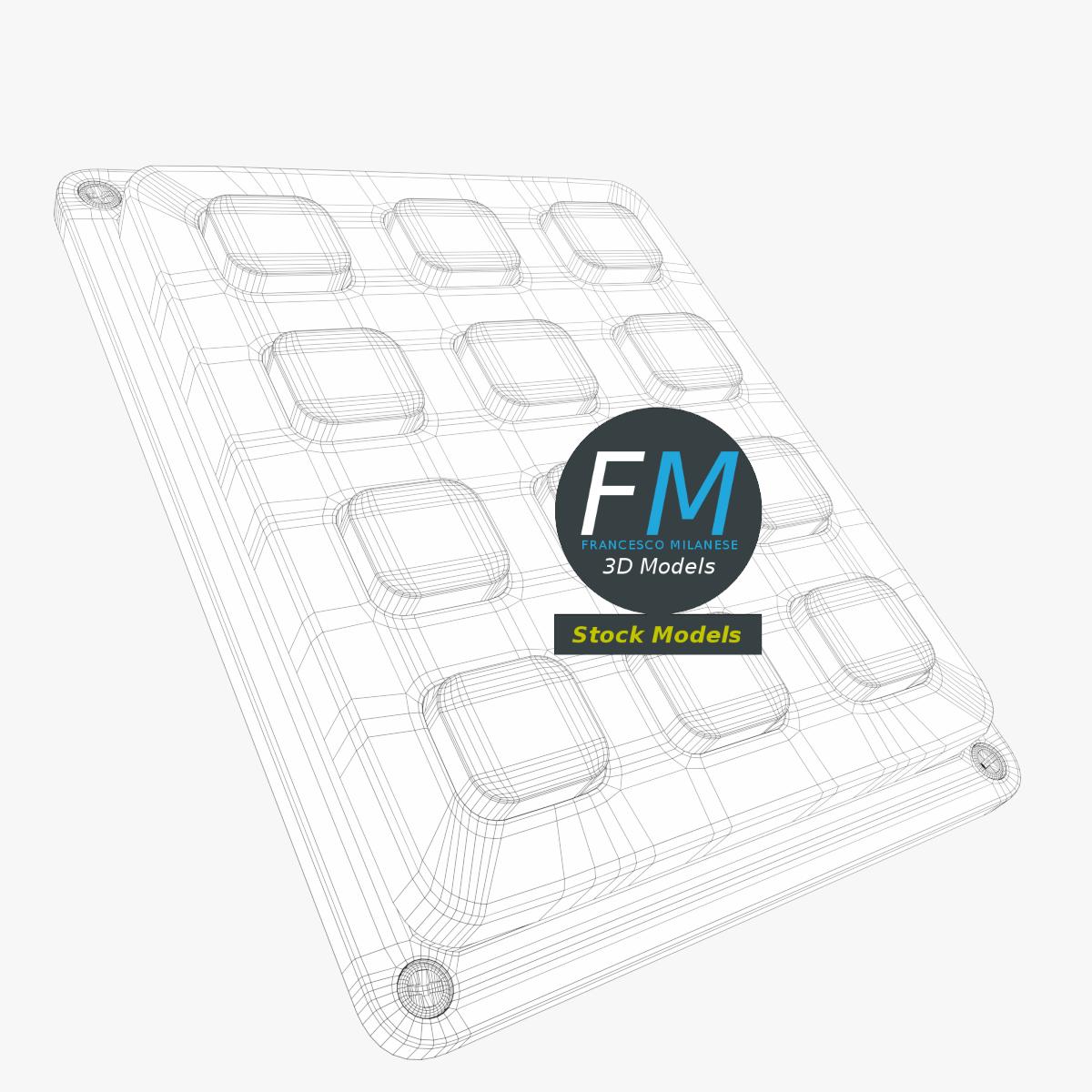 3D-Modell - Elektronisches Zifferntastenfeld - 07
