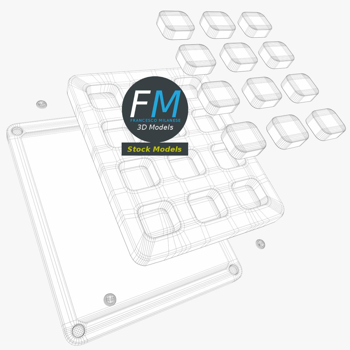 3D-Modell - Elektronisches Zifferntastenfeld - 08