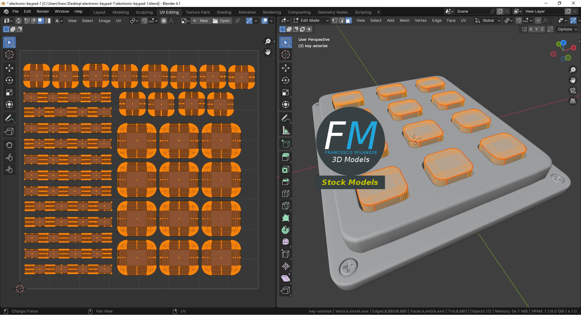 3D-Modell - Elektronisches Zifferntastenfeld - 10