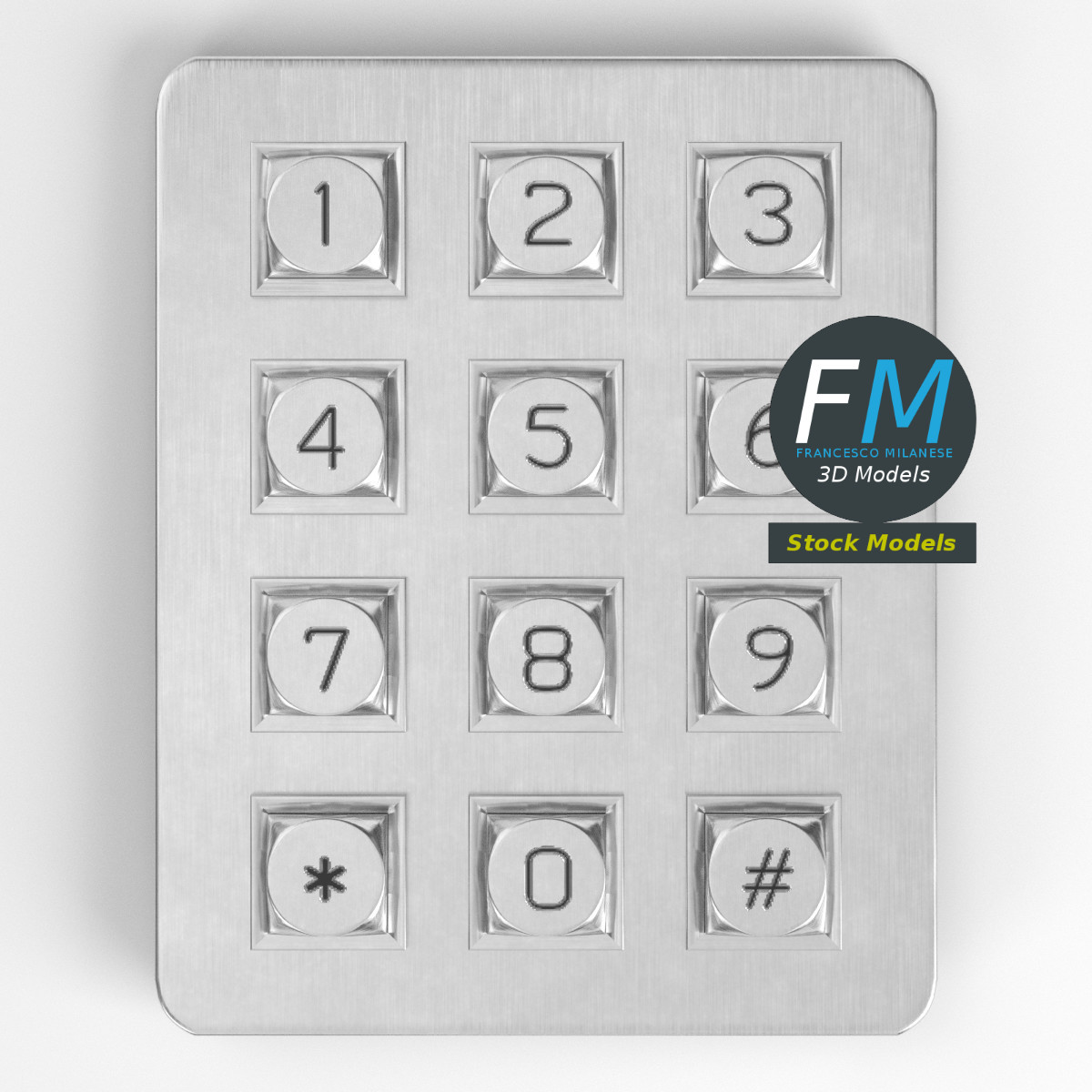 3D-Modell - Elektronisches Metall-Zifferntastenfeld - 06