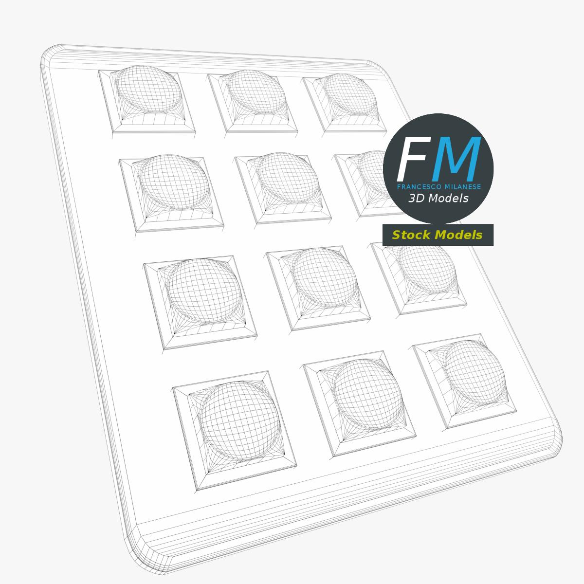 3D-Modell - Elektronisches Metall-Zifferntastenfeld - 07