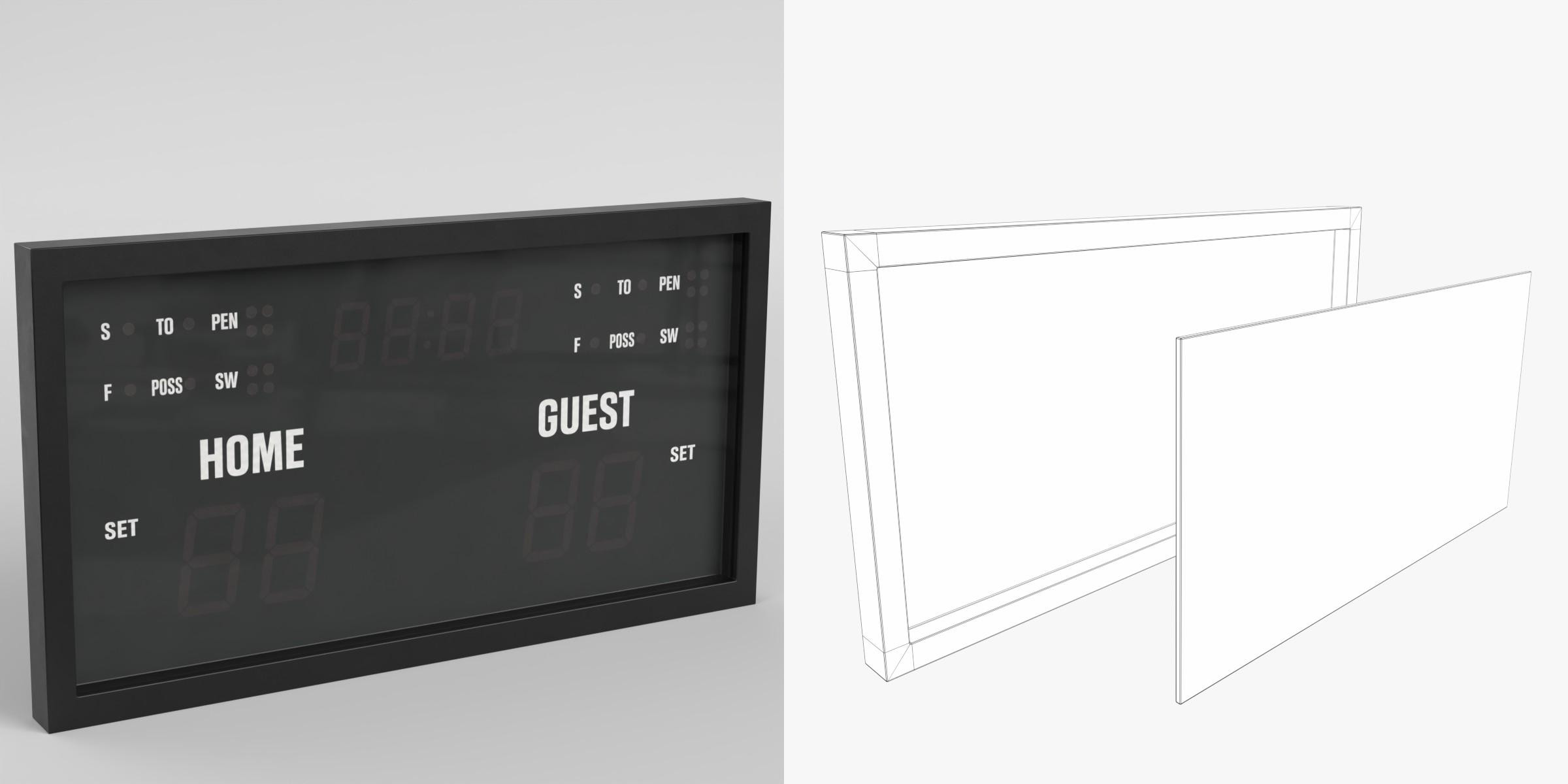 3D Model - Electronic Multisport Scoreboard