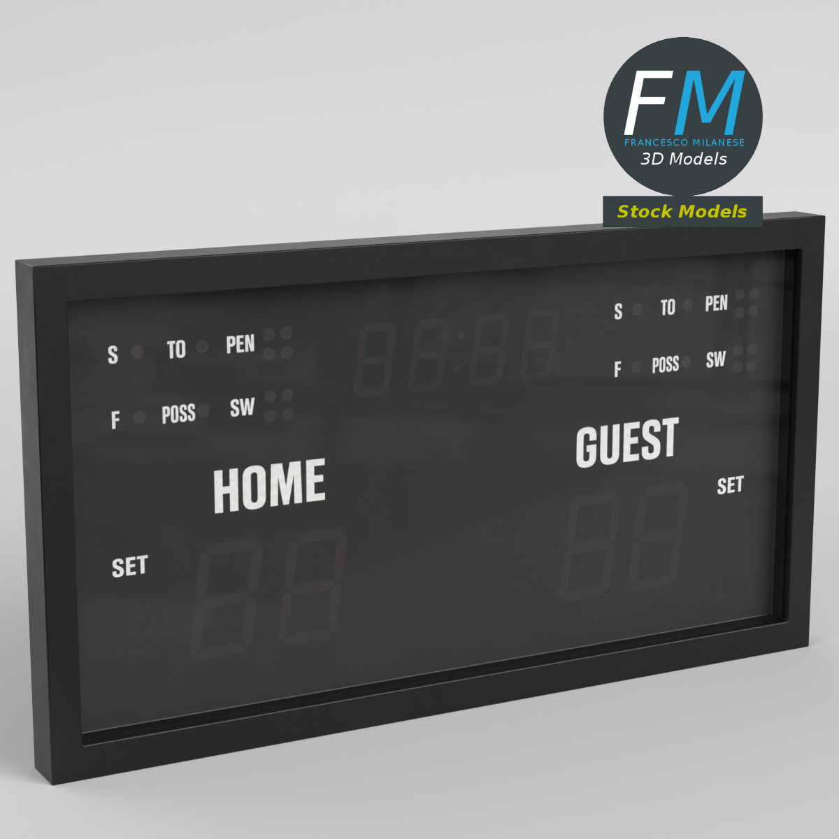 3D Model - Electronic Multisport Scoreboard - 01