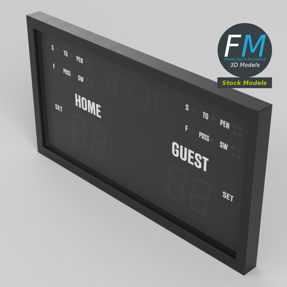 3D Model - Electronic Multisport Scoreboard - 02