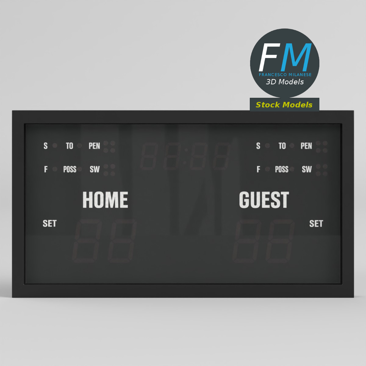3D Model - Electronic Multisport Scoreboard - 03