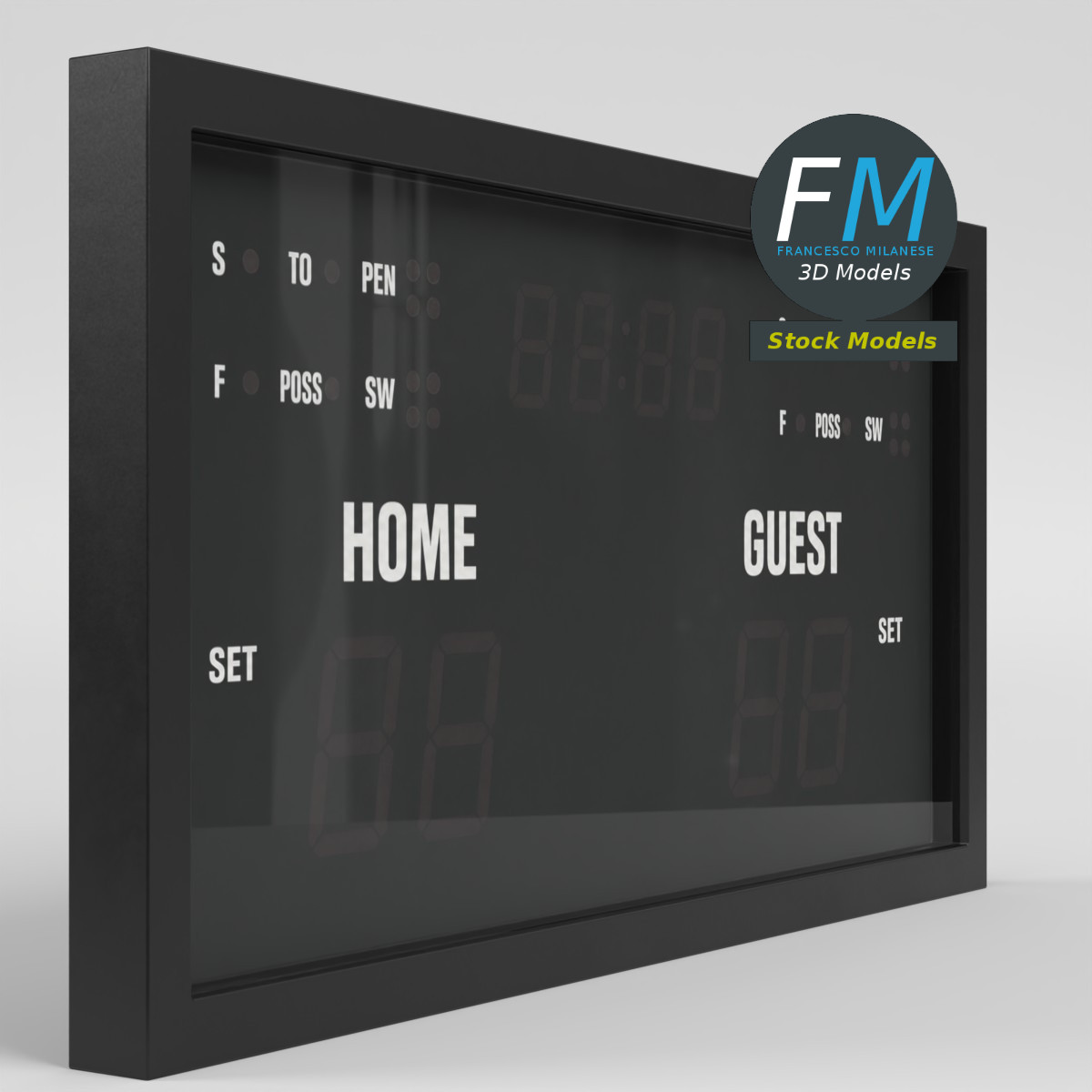 3D Model - Electronic Multisport Scoreboard - 04