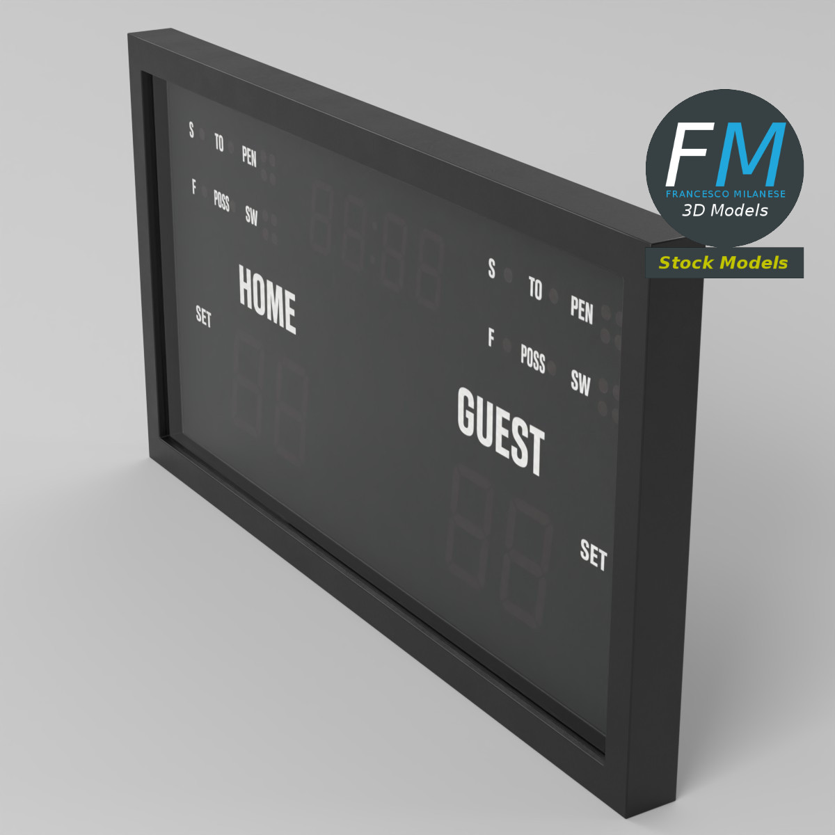 3D Model - Electronic Multisport Scoreboard - 05