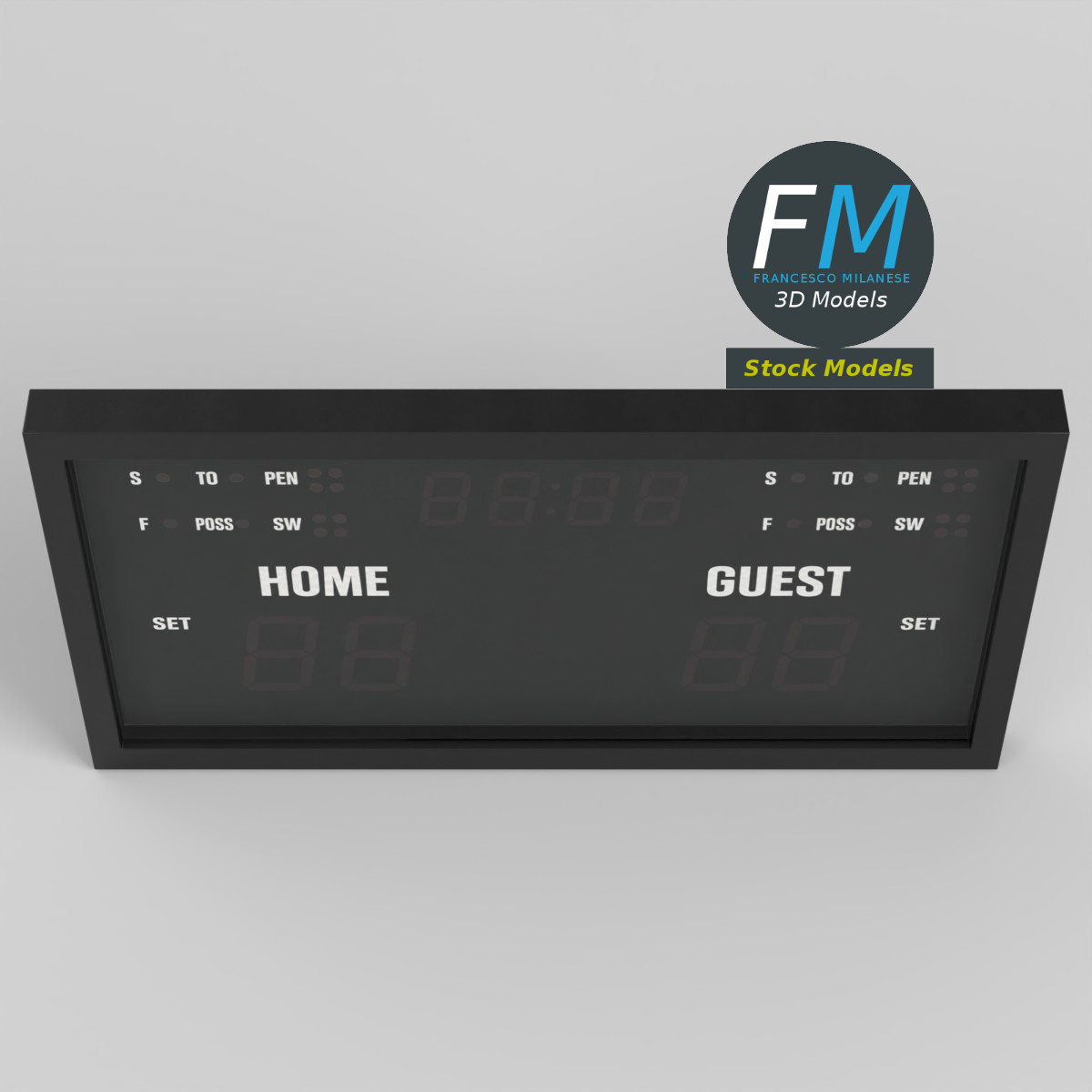 3D Model - Electronic Multisport Scoreboard - 06