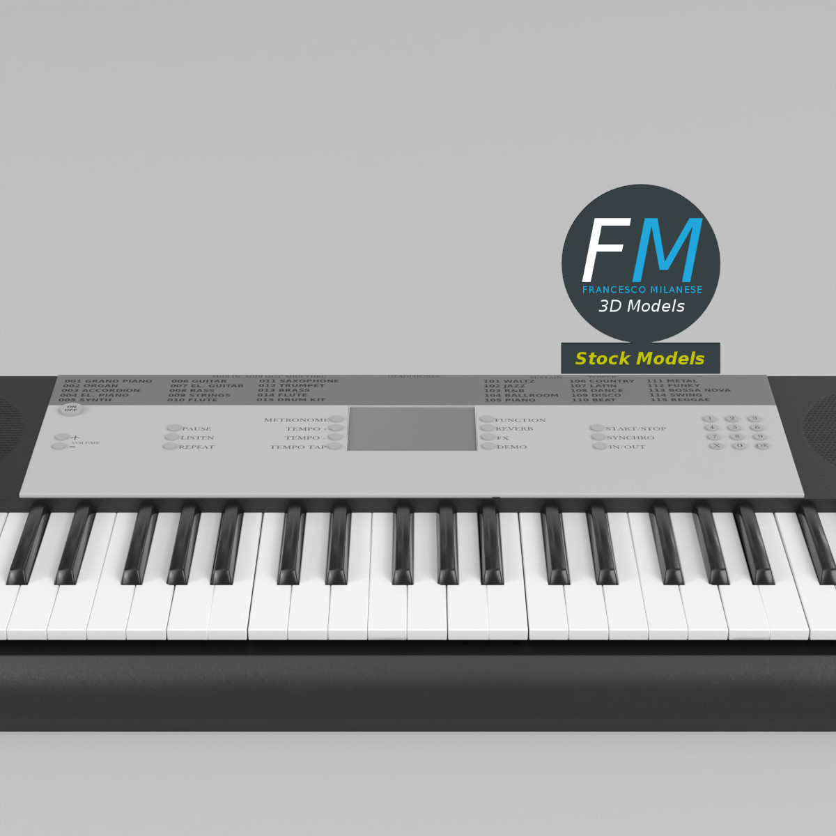 3D-Modell - Tragbares Elektronisches Piano-Keyboard - 04