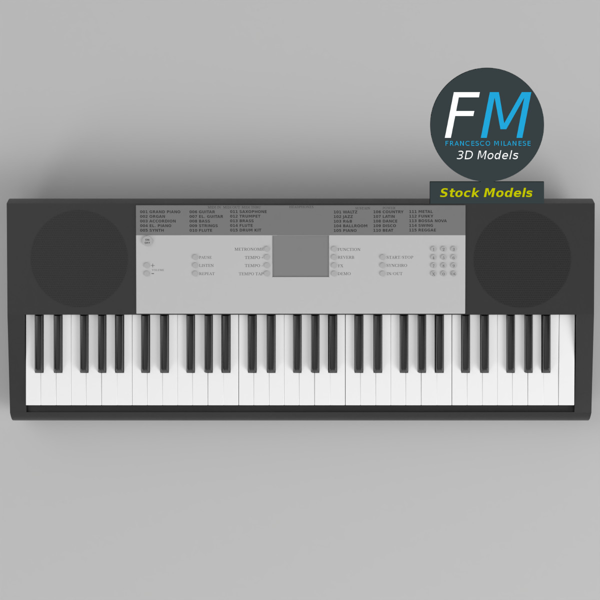 3D-Modell - Tragbares Elektronisches Piano-Keyboard - 06