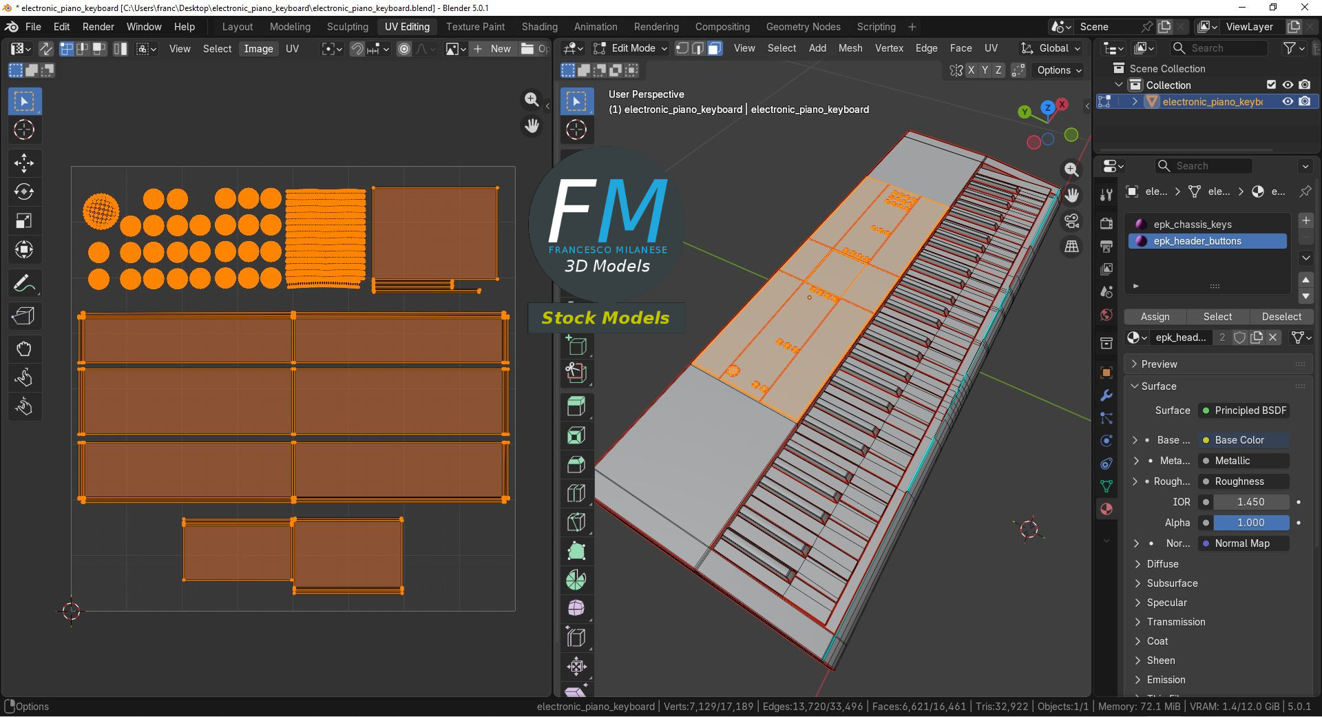 3D-Modell - Tragbares Elektronisches Piano-Keyboard - 10