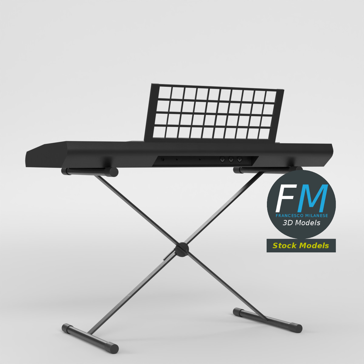 3D-Modell - Tragbares Elektronisches Piano-Keyboard mit Ständer - 02