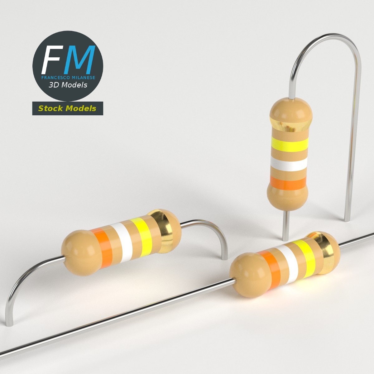 3D-Modell - Elektronische Widerstände - 01