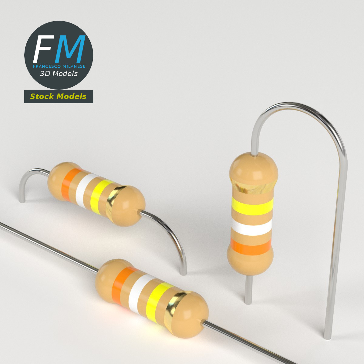 3D-Modell - Elektronische Widerstände - 02