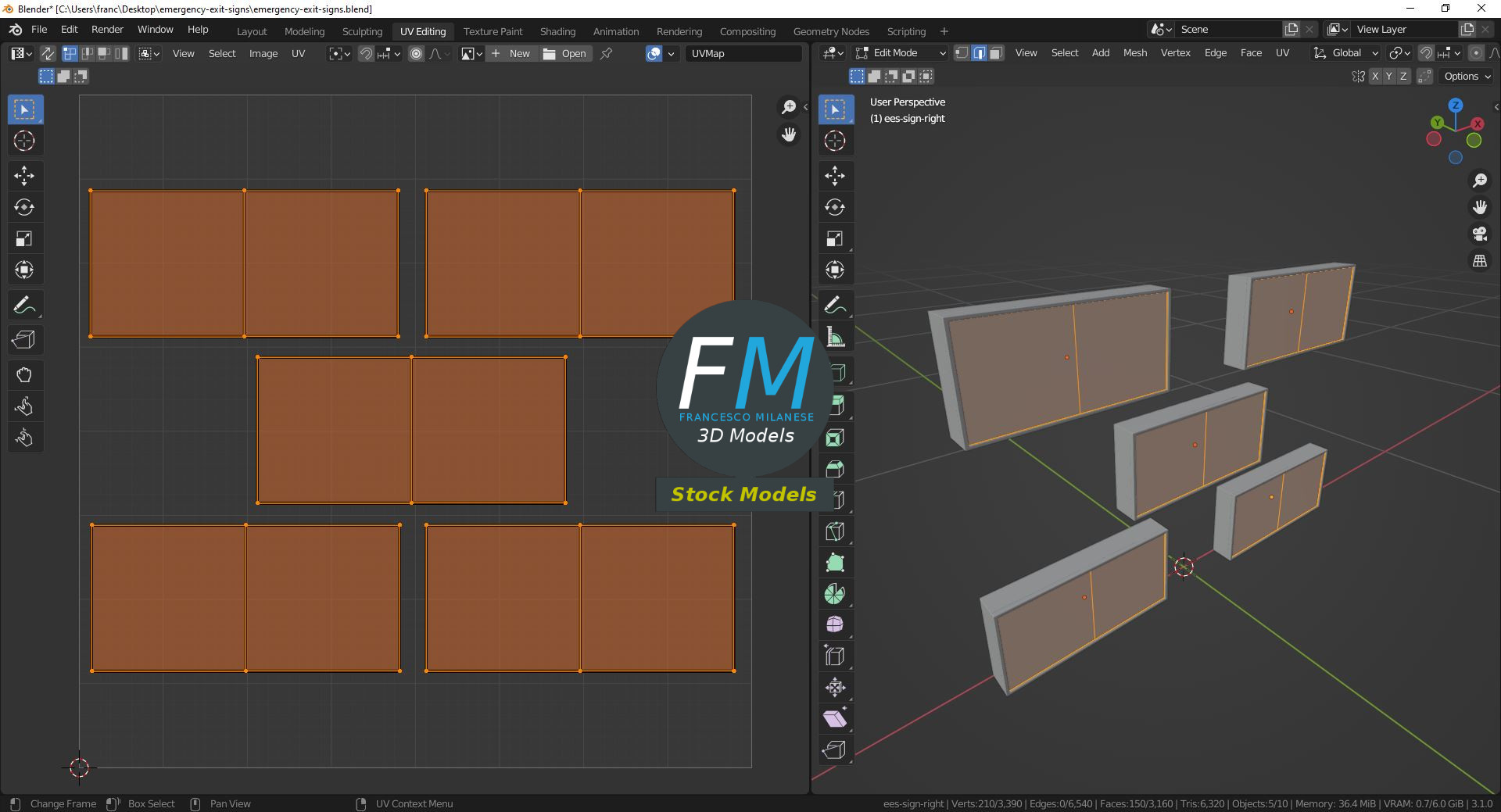 3D-Modell - Notausgangsschilder - 10