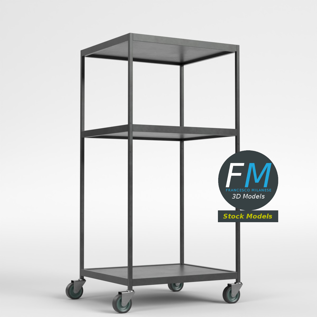 3D-Modell - Leerer TV-Wagen - 01